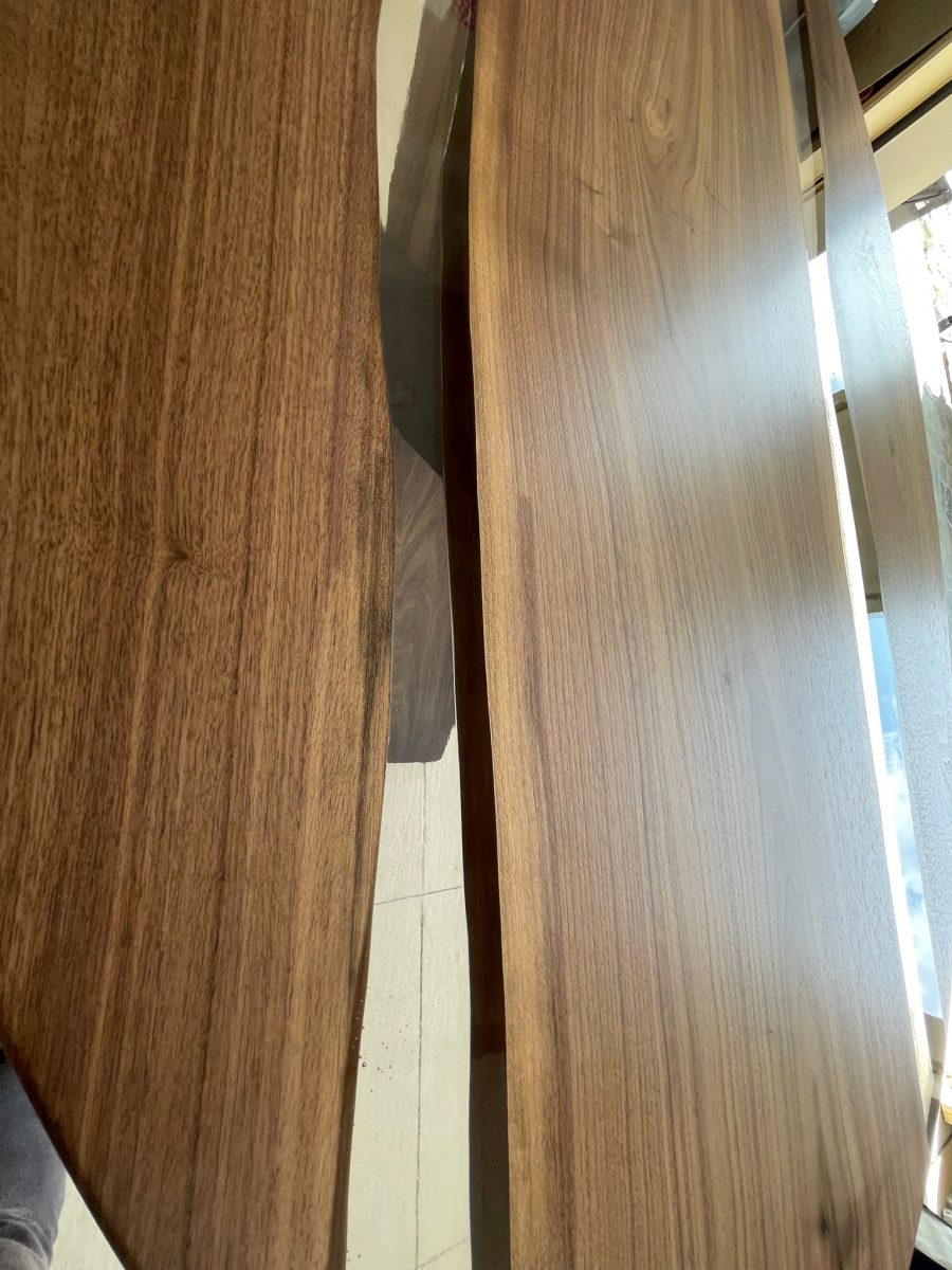 Dettaglio venature legno resina